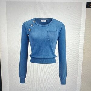 Commense Blue Crew Neck Sweater